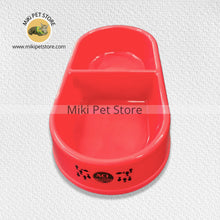 2 Part Cat Plastic Food Bowl Double Feeding Dish
