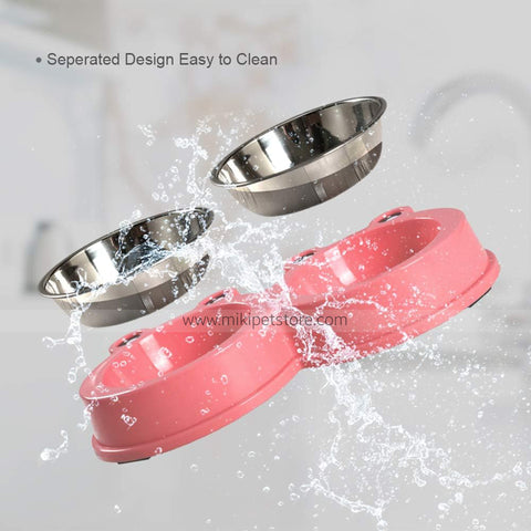 Stainless Steel Double Pet Bowl Food and Water Dish
