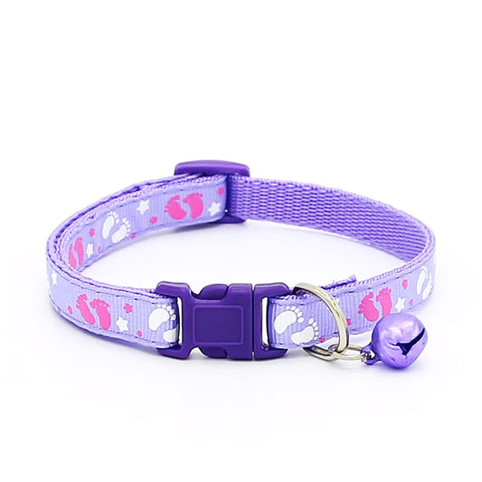 Paws Pattern Pet Puppy Collars with Bell for Cat & Puppy