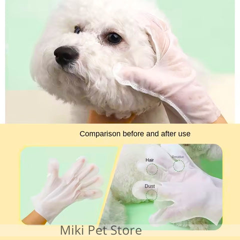 Cat Bath Pet Wipes Dog and Cat Dry Cleaning Gloves 10pcs pack