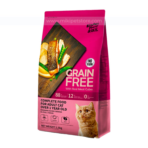 Kitchen Flavor Grain Free Cat Food With Real Meat Cubes Adult Food