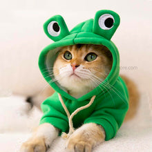 Green Pet Hoodie Warm Cat Coat Cold Weather Puppy Clothes