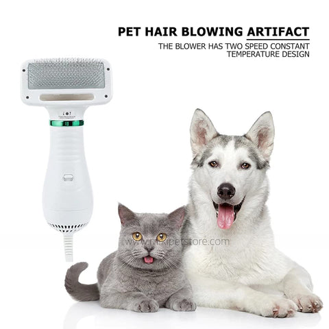 2 in 1 Pet Hair Dryer with Grooming Brush for Dogs and Cats
