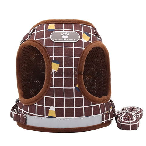 Breathable Plaid Pet Harness in Bangladesh