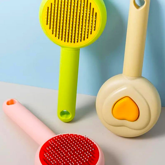 Self-Cleaning Pet Grooming Brush — Easy Hair Remover for Cats & Dogs
