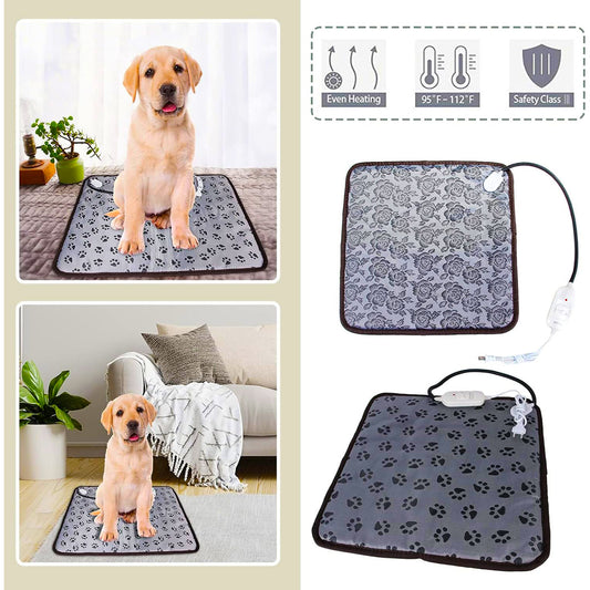Electric Heated Pet Mat – Adjustable Temperature Waterproof Pad with Bite-Resistant Cable for Cats & Dogs