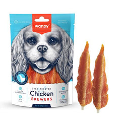 Wanpy Oven Roasted Dog Treat Chicken Skewers 100gm