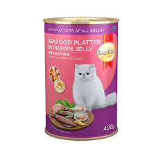 SmartHeart Cat Can Food – Seafood Platter in Prawn Jelly 400g