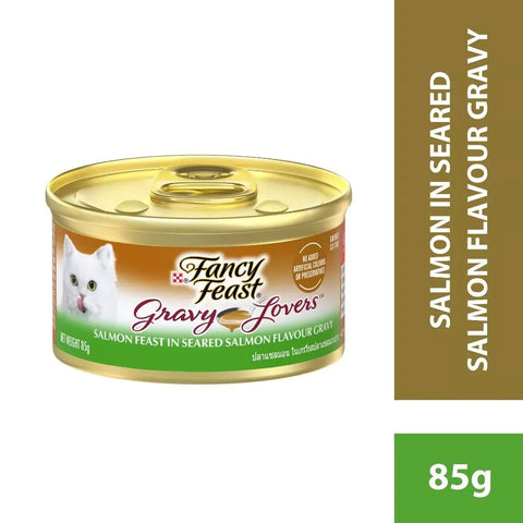 Fancy Feast Gravy Lovers Salmon Feast Grilled Gourmet Cat Food in Wet Cat Food Gravy 85g