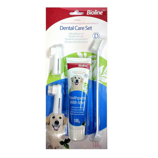 Bioline Pet Dental Care Set: Mint Toothpaste & Toothbrush