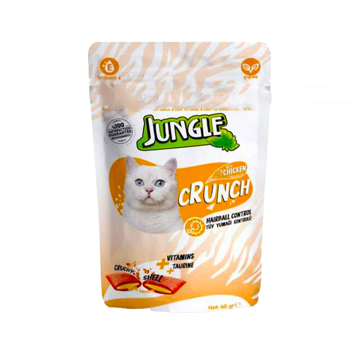 Jungle Crunch Dry Cat Treat Hairball Control with Chicken 60gm