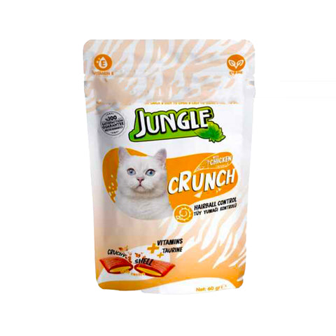 Jungle Crunch Dry Cat Treat Hairball Control with Chicken 60gm