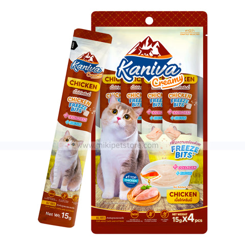 Kaniva Creamy Chicken with Chicken Freeze Bits – 15g x 4pcs