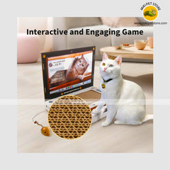 Cat Scratcher Laptop, 3-in-1 Laptop Scratcher Cat Toy with Interactive Plush Mouse Cat Teaser & Bell Ball, Scratch Pad Cat Toys for Indoor Cats