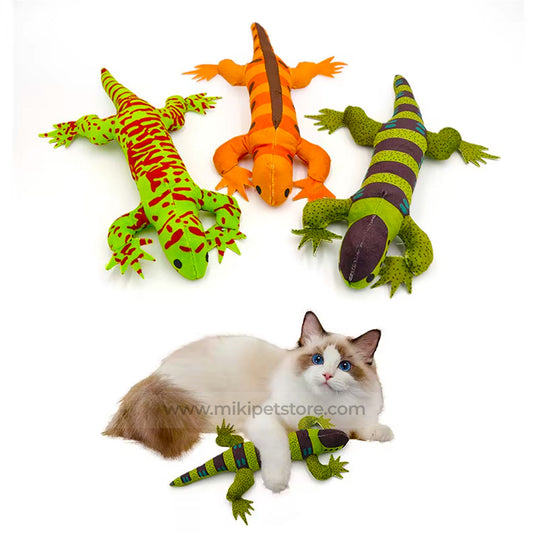 Plush Lizard Cat Toy – Catnip-Infused Squeaky Chew & Play Teaser for Kittens