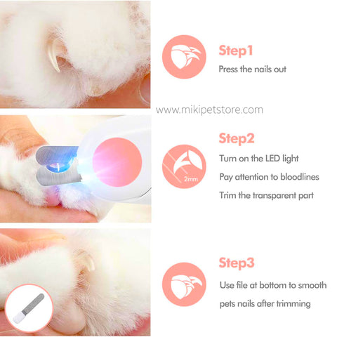 LED Pet Nail Clippers Safe and Precise Grooming Tool for Cats Dogs