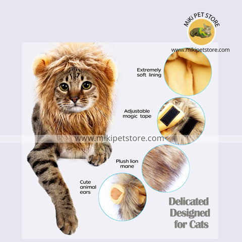 Funny Lion Mane Wig for Cats Dogs Perfect Halloween Costume
