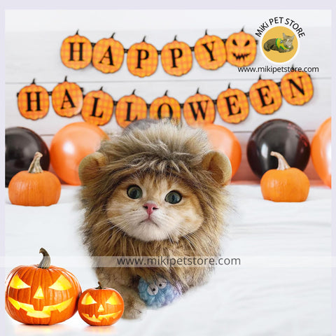 Funny Lion Mane Wig for Cats Dogs Perfect Halloween Costume