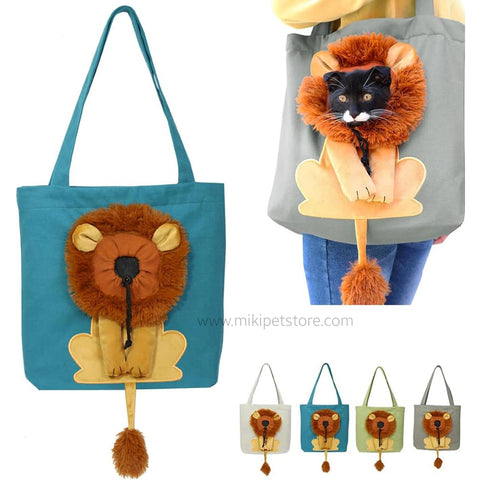 Fashion Lion Shaped Shoulder Pet Canvas Bag