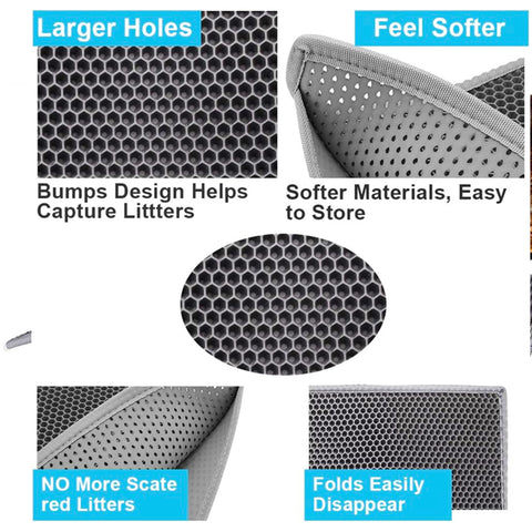 Double Layer Cat Litter Mat Honeycomb Trapping Pad