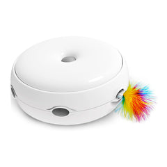 Cat Feather Turntable Interactive Smart Electric Cat Turntable Toy with Light and Sound for Cat Kitten