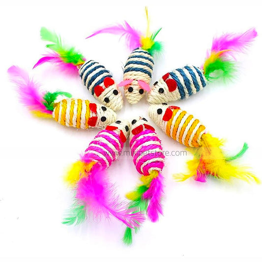 Sisal Plush Mouse Cat Toy – Interactive, Scratch-Resistant Playing Toy for Kittens