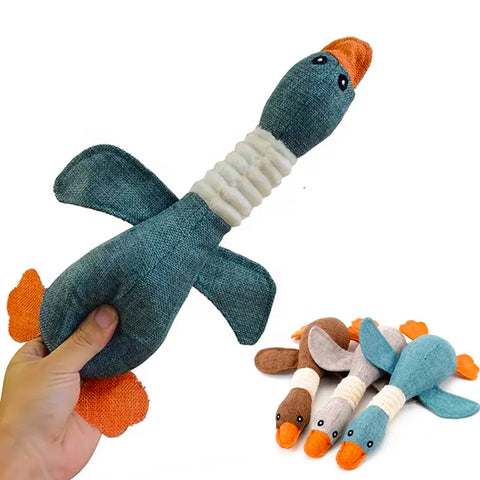 Dog Chew Toys Canvas Stuffed Plush Puppy Pet Squeaky  Dog Toy
