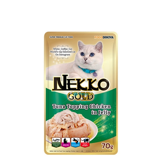 Nekko Pouch Gold Tuna Topping Chicken In Jelly 70g