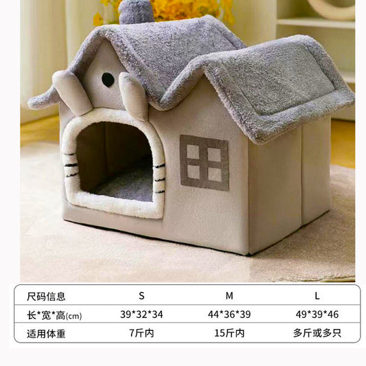 Winter Warm Teddy Dog & Cat House