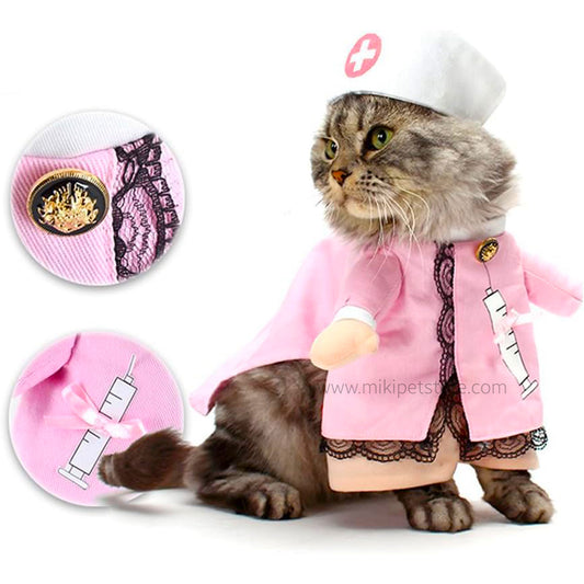 Cat Doctor Nurse Costume Pet Doctor Clothing