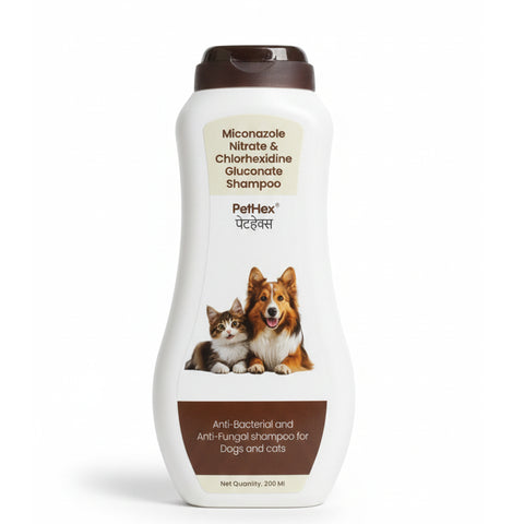 PetHex Medicated Anti-Fungal Shampoo for Cats & Dogs (200ml)