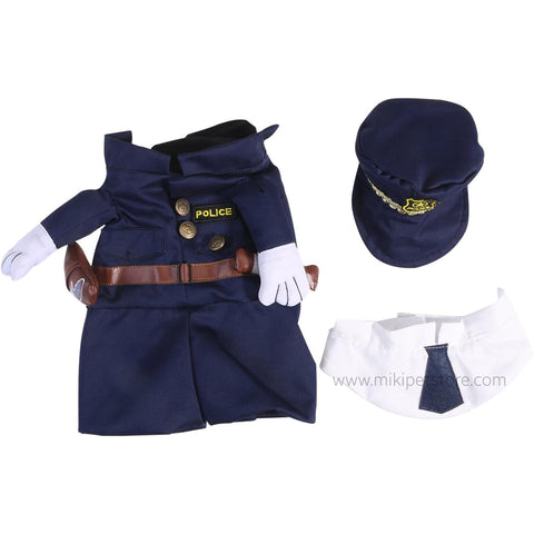 Cat Small Dog Police Costume Cool Pet Suit