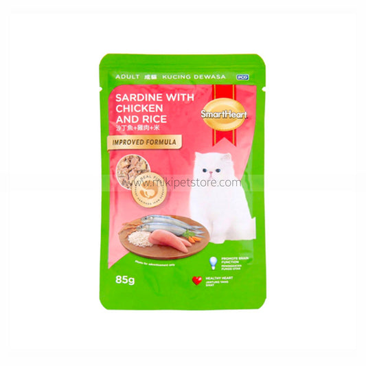 SmartHeart Cat Pouch – Sardine with Chicken and Rice (85g)