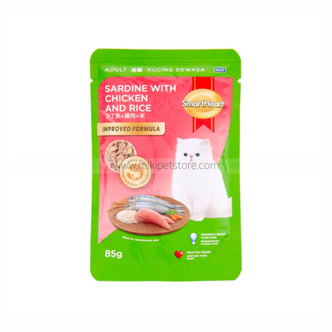 SmartHeart Cat Pouch Sardine with Chicken and Rice 85g