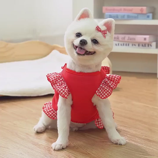 Multi-Color Bow Pet Dress – Spring/Summer Party & Birthday Skirt for Cat & Puppies