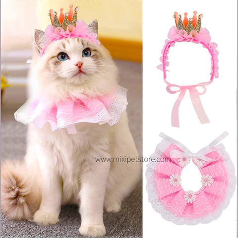 Cat Bandana Princess Costume Cute Lace Dog Cat Bandana