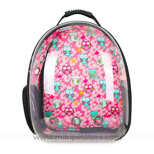 Breathable transparent space capsule cat carrier backpack for small pets, ideal for travel, hiking, and outdoor adventures