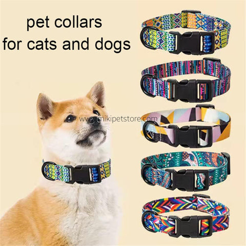 Adjustable Nylon Dog Collar with Safety Buckle