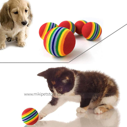 Foam Rainbow Toy Balls Interactive Cat Toy Ball