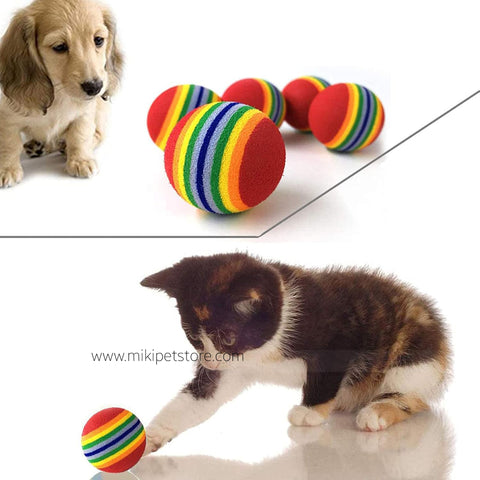 Foam Rainbow Toy Balls Interactive Cat Toy Ball