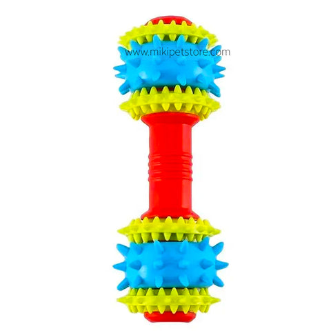 Rubber Barbell Chew Dog Toy for Biting & Play