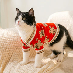 Bear Printed Pet Winter Sweater for Dogs & Cats