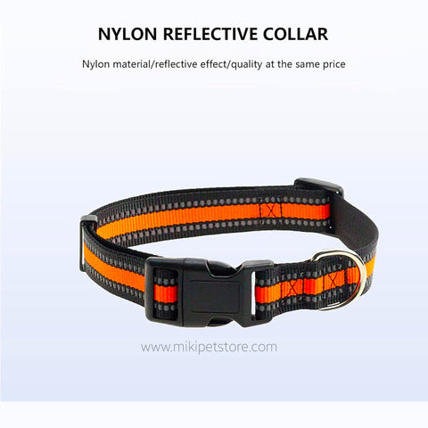 Adjustable Nylon Dog Collar with D Ring