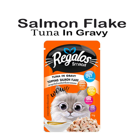 Regalos Pouch Tuna in Gravy Topping Salmon Flake 70g