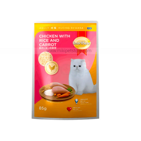 SmartHeart Cat Pouch Adult Chicken with Rice and Carrot 85g