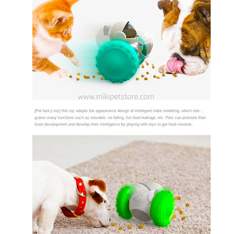 Interactive Tumbler Dog Food Dispenser Treat Ball Feeder Toy