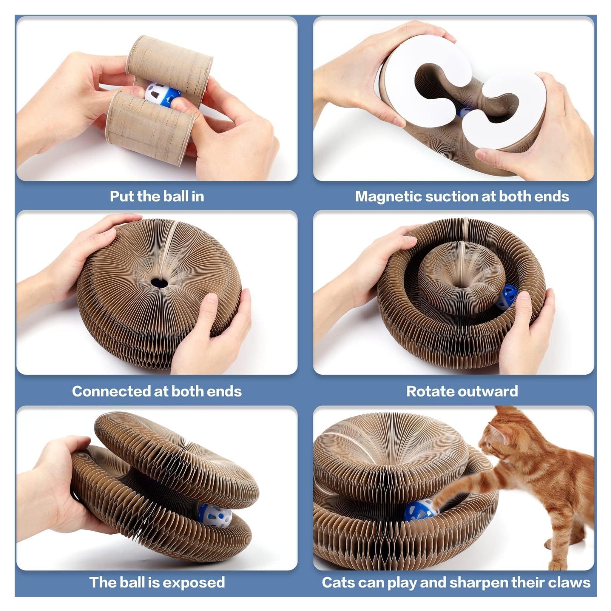 Magic Accordion Cat Scratching Board – Interactive Claw Grinder & Toy