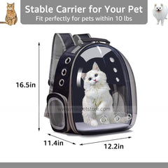 Travel Bubble Pet Carrier & Bag  – Breathable Backpack for Small & Medium Pets