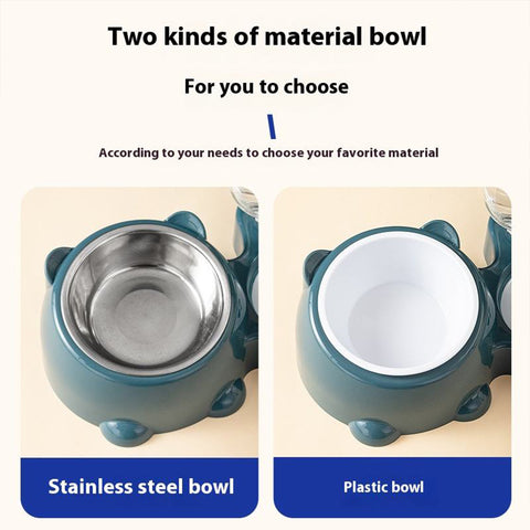 Double Pet Food Feeder Bowl Set