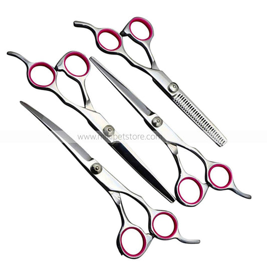 Stainless Steel Curved Grooming Scissors for Pets – Sharp Edge Dog & Cat Hair Cutting Shears Kit